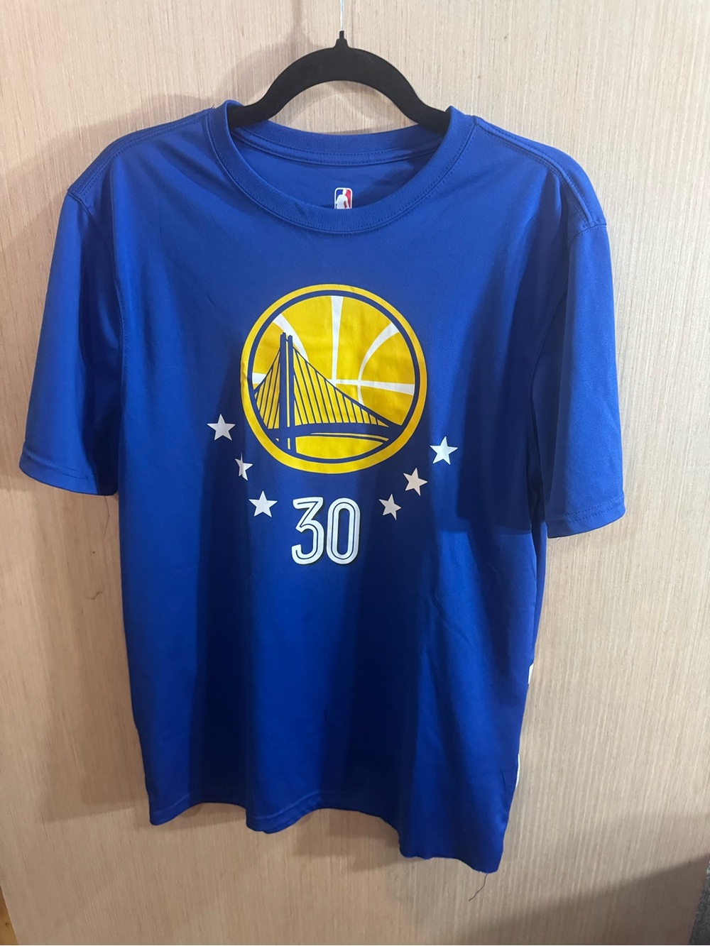 Women’s NBA Golden State Warriors Blue #30 Stephen Curry Logo Tee Size Medium